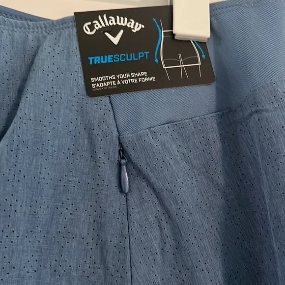 Callaway Golf Womens 16" Heather Perforated Golf Skort Blue Horizon Size XL. NWT